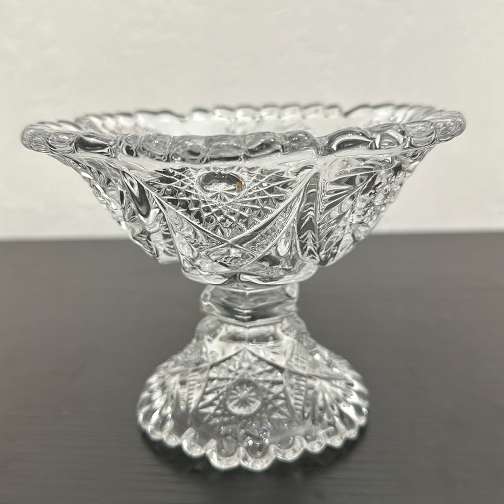 Imperial Glass Co EAPG Star & Arch Motif #555 Scalloped Edge Open Jam Compote